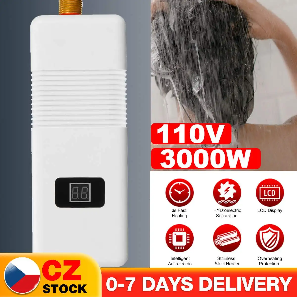 Tankless Hot Water Heater Stainless Steel Small Instantaneous Water Heater IPx4 Waterproof Kitchen Bathroom Shower Kit
Tankless Hot Water Heater Stainless Steel Small Instantaneous Water Heater IPx4 Waterproof Kitchen Bathroom Shower Kit