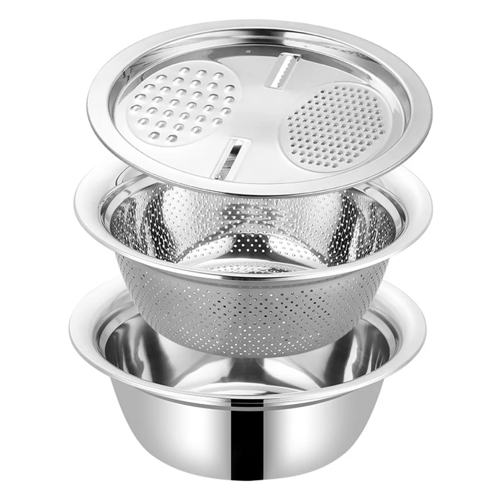 3 Pcs/Set Multifunctional Stainless Steel Basin Sink Kitchen Colander Fine Mesh Basket Vegetable Washing Bowl Home Supplies
3 Pcs/Set Multifunctional Stainless Steel Basin Sink Kitchen Colander Fine Mesh Basket Vegetable Washing Bowl Home Supplies