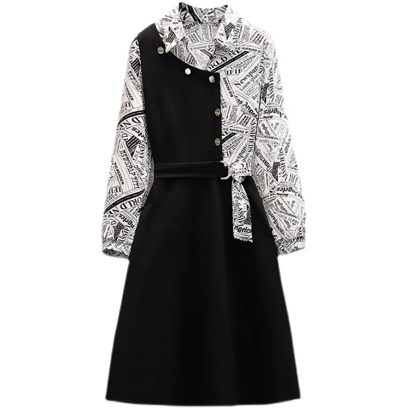 Plus Size Dresses Autumn Long Sleeve Print Patchwork Dresses Office Ladies Polo Collar High Waist Elegant Business Dresses 4XL
Plus Size Dresses Autumn Long Sleeve Print Patchwork Dresses Office Ladies Polo Collar High Waist Elegant Business Dresses 4XL