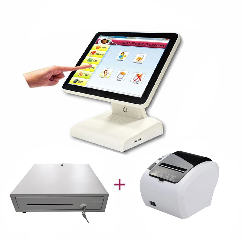 

ComPOSxb pos system 15-inch cash register sales terminal with printer cash drawer Vfd customer display all in the one pc