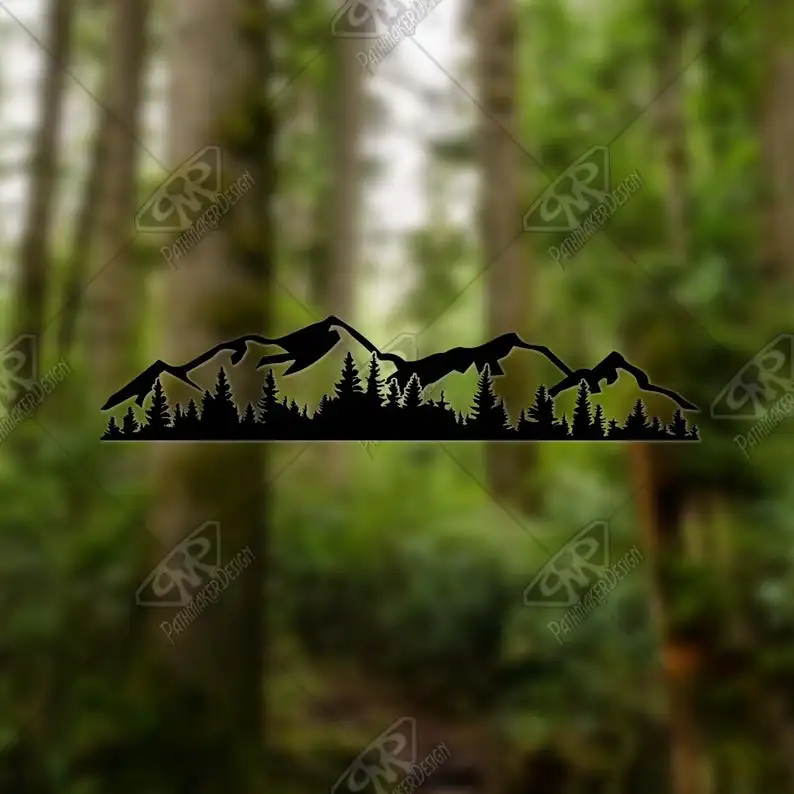Mountain and Trees Banner Vinyl Decal 
Mountain and Trees Banner Vinyl Decal