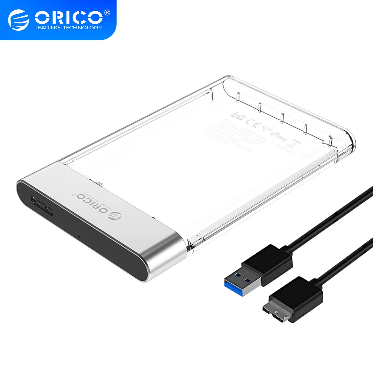 

ORICO 2.5" HDD Case SATA to USB 3.0 5Gbps 4TB Hard Disk Case Add Metal HDD Enclosure Transparent HDD Housing Support UASP