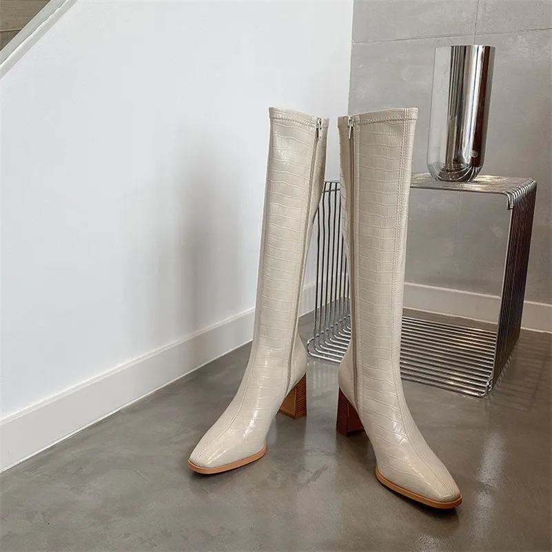 ANNYMOLI Women Knee High Boots Shoes Square Toe Thick Heels Long Boots Zipper High Heel Ladies Boots Auutumn Winter Black 33-40
ANNYMOLI Women Knee High Boots Shoes Square Toe Thick Heels Long Boots Zipper High Heel Ladies Boots Auutumn Winter Black 33-40