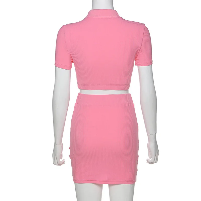 STYLISH Lady Knitted 2 Piece Set Women Turn Down Collar Crop Top and Mini Pencil Skirt Set 2020 Summer Sexy Club Party Outfits
STYLISH Lady Knitted 2 Piece Set Women Turn Down Collar Crop Top and Mini Pencil Skirt Set 2020 Summer Sexy Club Party Outfits