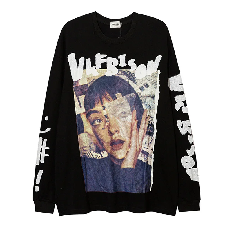 Men's T-shirt High Street Retro Portrait Printing Long-Sleeved T-Shirt Male ins Niche Hip-Hop Street Personality Round Neck Top
Men's T-shirt High Street Retro Portrait Printing Long-Sleeved T-Shirt Male ins Niche Hip-Hop Street Personality Round Neck Top