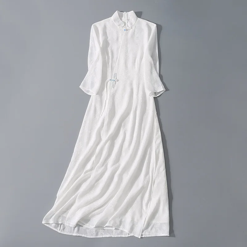 Hanmo Yunxi 2020 spring and summer new Chinese style women's elastic wrinkle embroidered stand collar dress
Hanmo Yunxi 2020 spring and summer new Chinese style women's elastic wrinkle embroidered stand collar dress