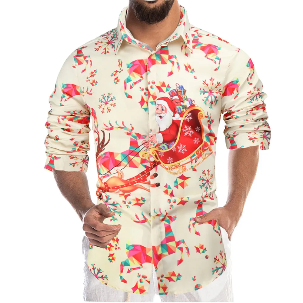 Floral Blouses Lapel Shirts Simple Breasted Christmas Men Santa Claus Elk Summer Shirt Button Up T-shirt Pullover Tops Blouse
Floral Blouses Lapel Shirts Simple Breasted Christmas Men Santa Claus Elk Summer Shirt Button Up T-shirt Pullover Tops Blouse