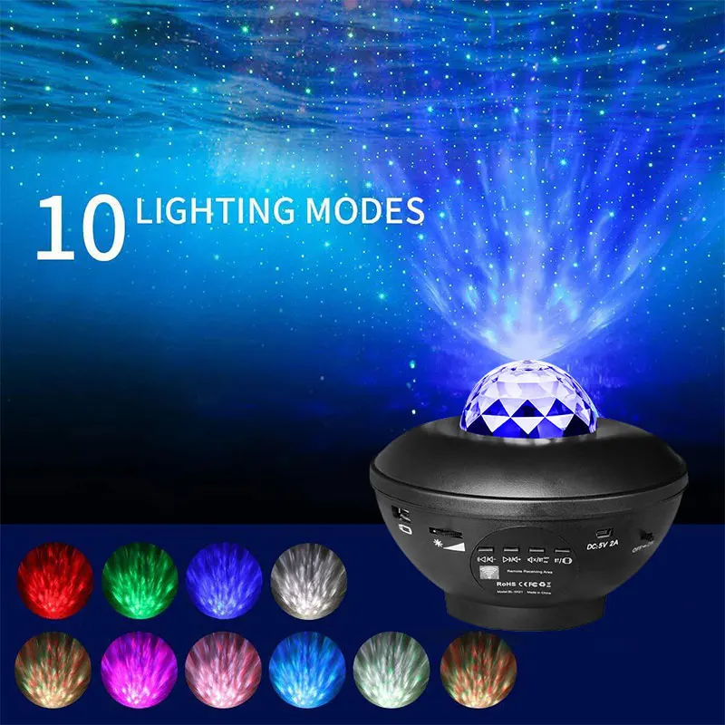 USB LED Star Night Light Music Starry Water Wave LED Projector Light Bluetooth-compatible Projector Sound-Activated Light
USB LED Star Night Light Music Starry Water Wave LED Projector Light Bluetooth-compatible Projector Sound-Activated Light