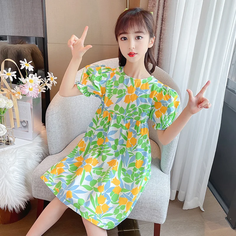 Летнее платье для девочек с коротким рукавом и принтом, новое хлопковое платье с пышными рукавами для молодежи и детей, 2021
Летнее платье для девочек с коротким рукавом и принтом, новое хлопковое платье с пышными рукавами для молодежи и детей, 2021