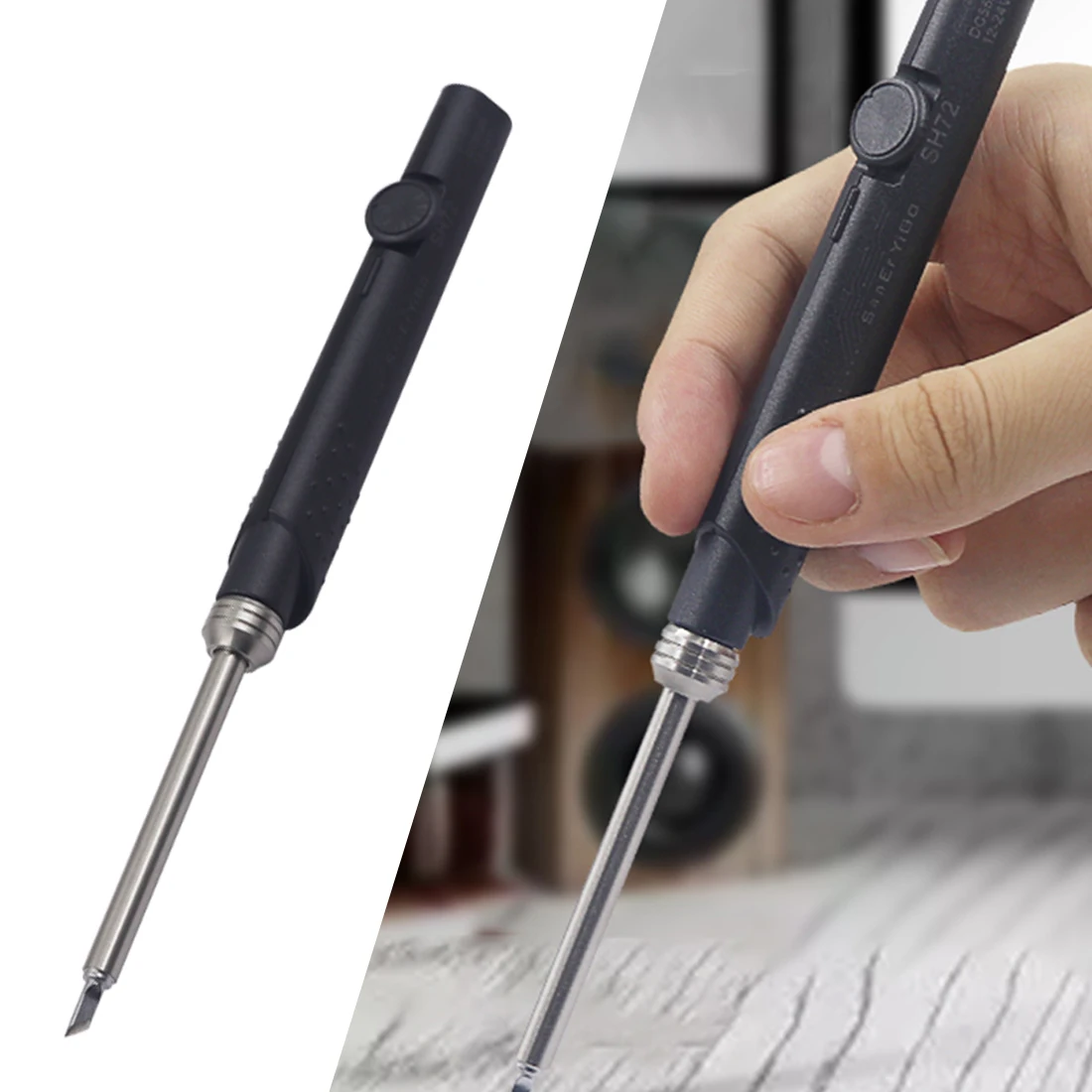 SH72 65W Adjustable Mini Electric Soldering Iron Temperature Portable Solder Welding Station DC Power Input 220-400 Degree T12
SH72 65W Adjustable Mini Electric Soldering Iron Temperature Portable Solder Welding Station DC Power Input 220-400 Degree T12