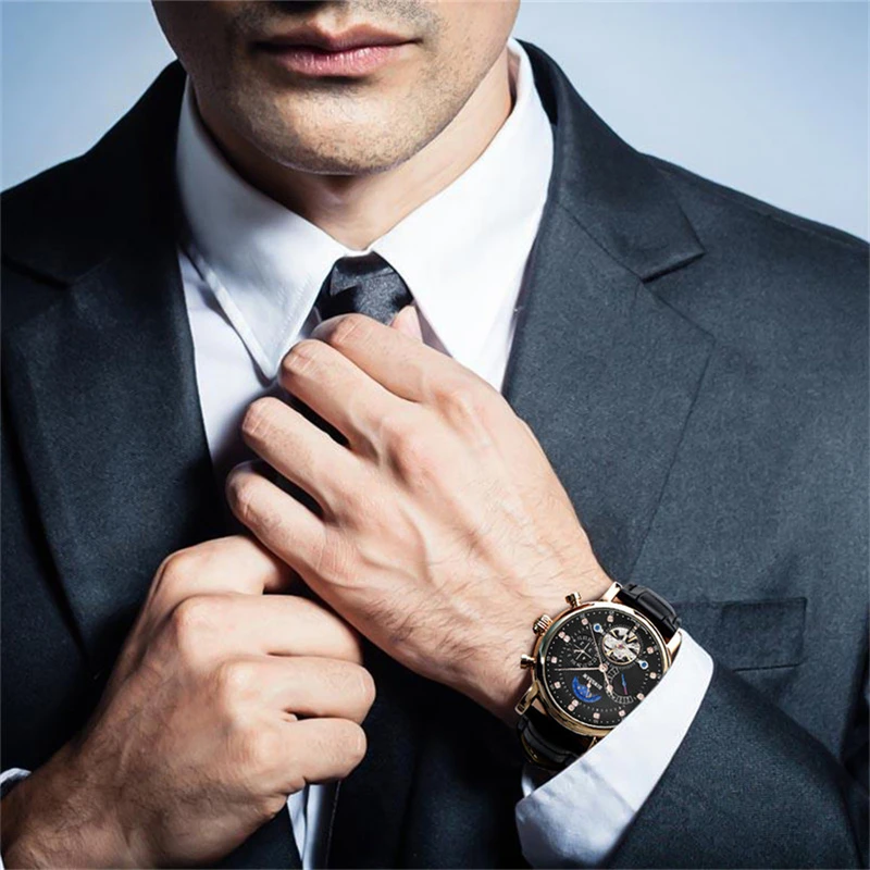 Men Watch Mechanical Tourbillon Business Fashion Leather Stainless Steel Sport man Watches Automatic Self-Wind Relogio Masculino
Men Watch Mechanical Tourbillon Business Fashion Leather Stainless Steel Sport man Watches Automatic Self-Wind Relogio Masculino