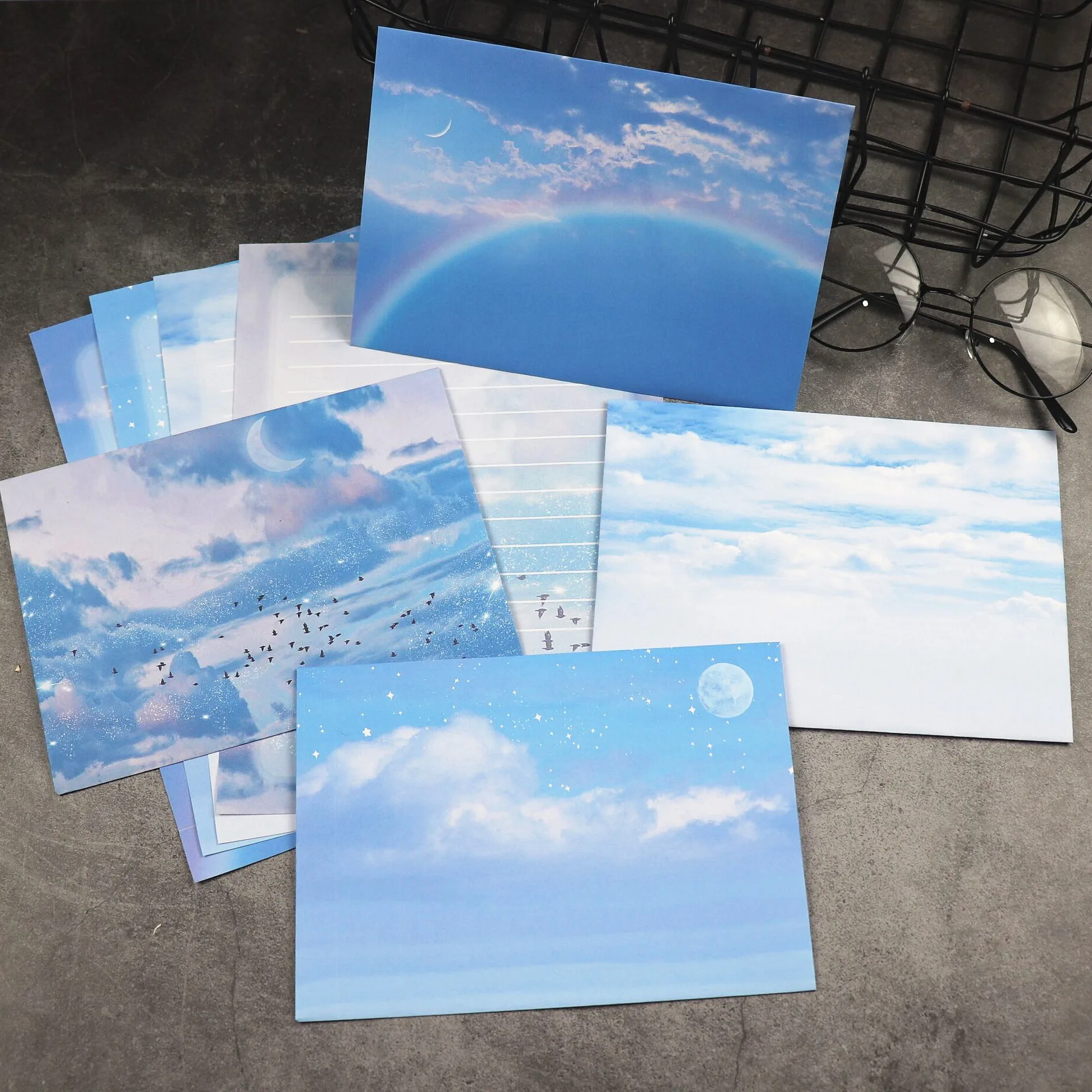 Romantic Dream Blue Sky Letter Paper Envelope Set Rainbow Cloud Cute Literary Love Book
Romantic Dream Blue Sky Letter Paper Envelope Set Rainbow Cloud Cute Literary Love Book
