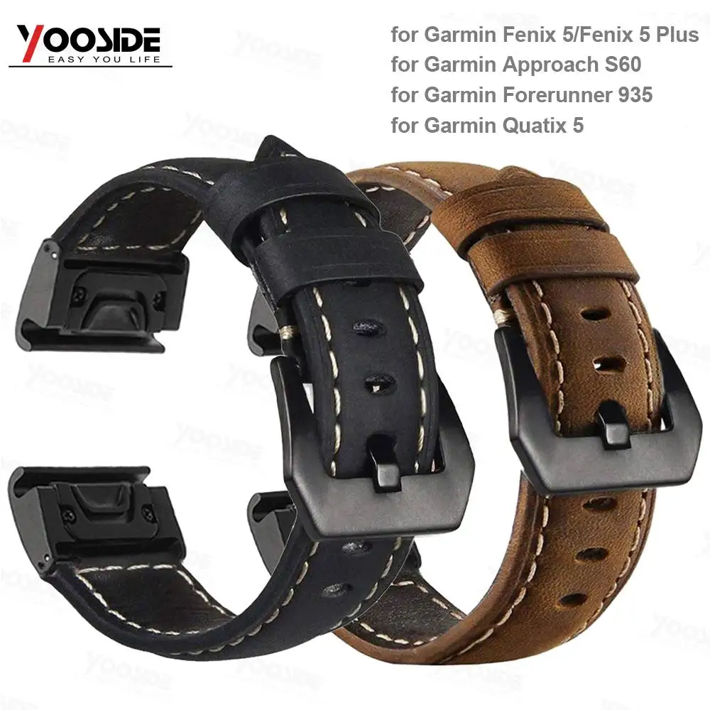 Fenix 6 Genuine Leather Wristband 22mm QuickFit Watch Band Strap for Garmin Fenix 5/5 Plus/Forerunner 935/Instinct/Quatix 5
Fenix 6 Genuine Leather Wristband 22mm QuickFit Watch Band Strap for Garmin Fenix 5/5 Plus/Forerunner 935/Instinct/Quatix 5