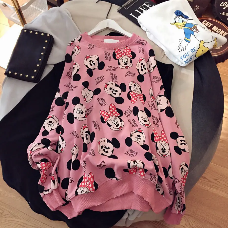 Mickey Mouse Loose Sweatshirts Casual Women Long-Sleeved Sweatshirt Kawaii Cartoon Print Pullover Top Autumn Femme Streetwear
Mickey Mouse Loose Sweatshirts Casual Women Long-Sleeved Sweatshirt Kawaii Cartoon Print Pullover Top Autumn Femme Streetwear