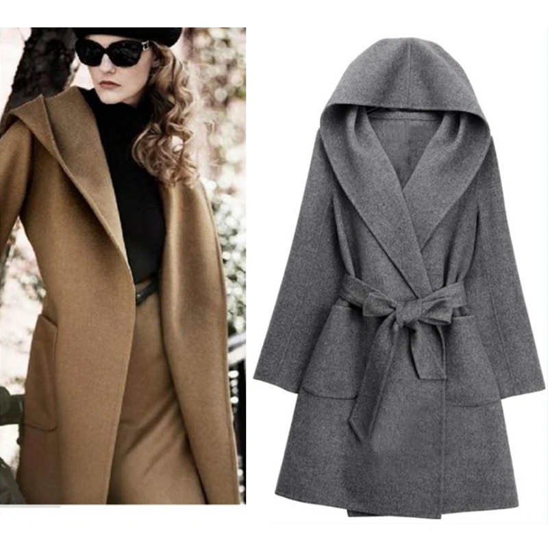 2020 Autumn Jacket Women Wool Blends Khaki Long Female Coat Slim Hooded Long Style Soild Woolen Blends Coat Women Jacket 50
2020 Autumn Jacket Women Wool Blends Khaki Long Female Coat Slim Hooded Long Style Soild Woolen Blends Coat Women Jacket 50