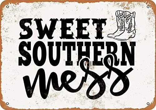 Sweet Southern Mess Cowboy Boots Metal Tin Sign 12 X 8 Inches Retro Vintage Decor
Sweet Southern Mess Cowboy Boots Metal Tin Sign 12 X 8 Inches Retro Vintage Decor