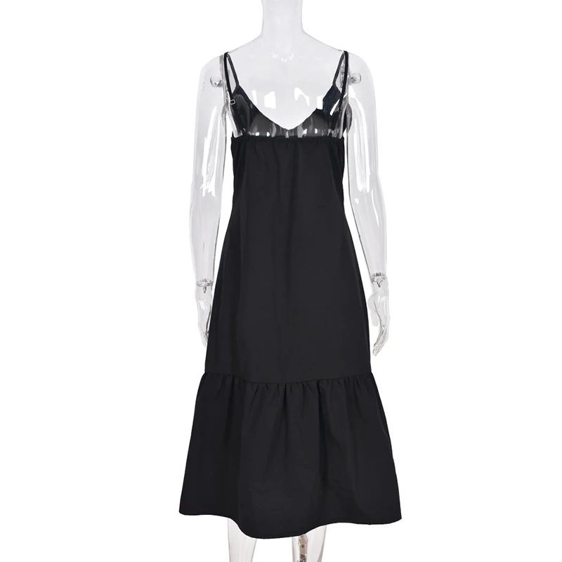 Women Loose Long Dress Sleeveless 2021 Summer Solid Black Casual V Neck Pocket Backless Vintage Ladies Vestidos De Mujer SJ8133X 
Women Loose Long Dress Sleeveless 2021 Summer Solid Black Casual V Neck Pocket Backless Vintage Ladies Vestidos De Mujer SJ8133X