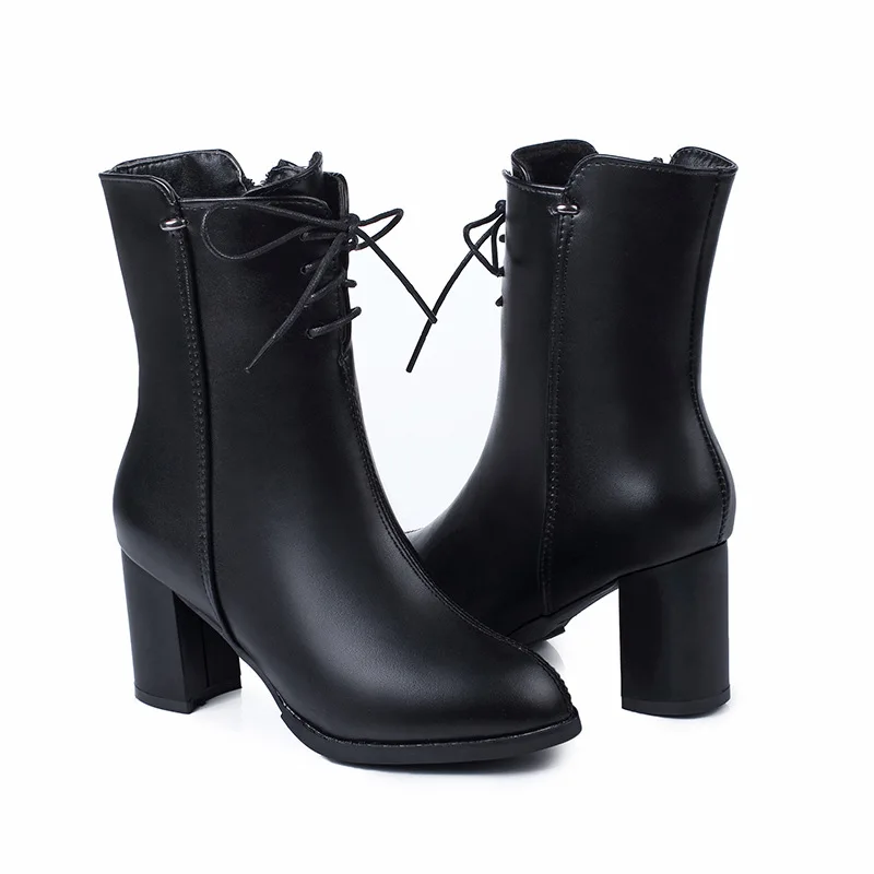 Booties Female Thick with Women's Boots British Wind Wild High-heeled Shoes Winter 2019 New Martin Boots
Booties Female Thick with Women's Boots British Wind Wild High-heeled Shoes Winter 2019 New Martin Boots