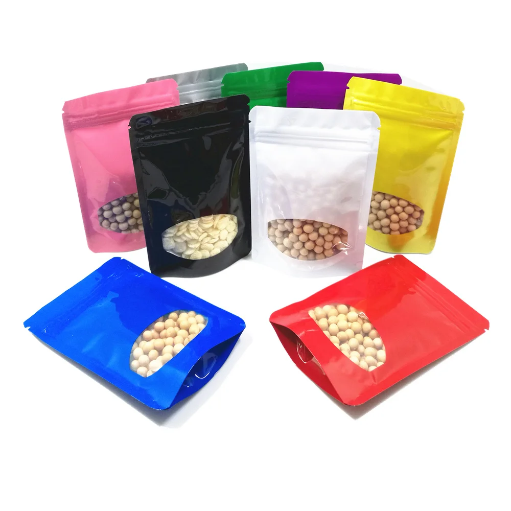 100Pcs/Lot Zipper Grip Seal Doypack Reusable Food Snack Pouches Glossy Aluminum Foil Zip Lock Stand Up Bag with Clear Window
100Pcs/Lot Zipper Grip Seal Doypack Reusable Food Snack Pouches Glossy Aluminum Foil Zip Lock Stand Up Bag with Clear Window