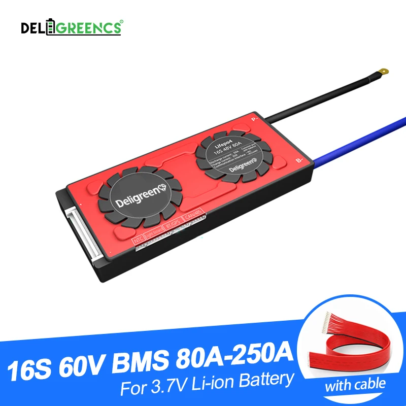 Deligreen 16S литий ионный БМС 80A 100A 120A 150A 200A 250A 60V PCM/PCB/BMS для Li PO LiNCM батарейный блок 18650