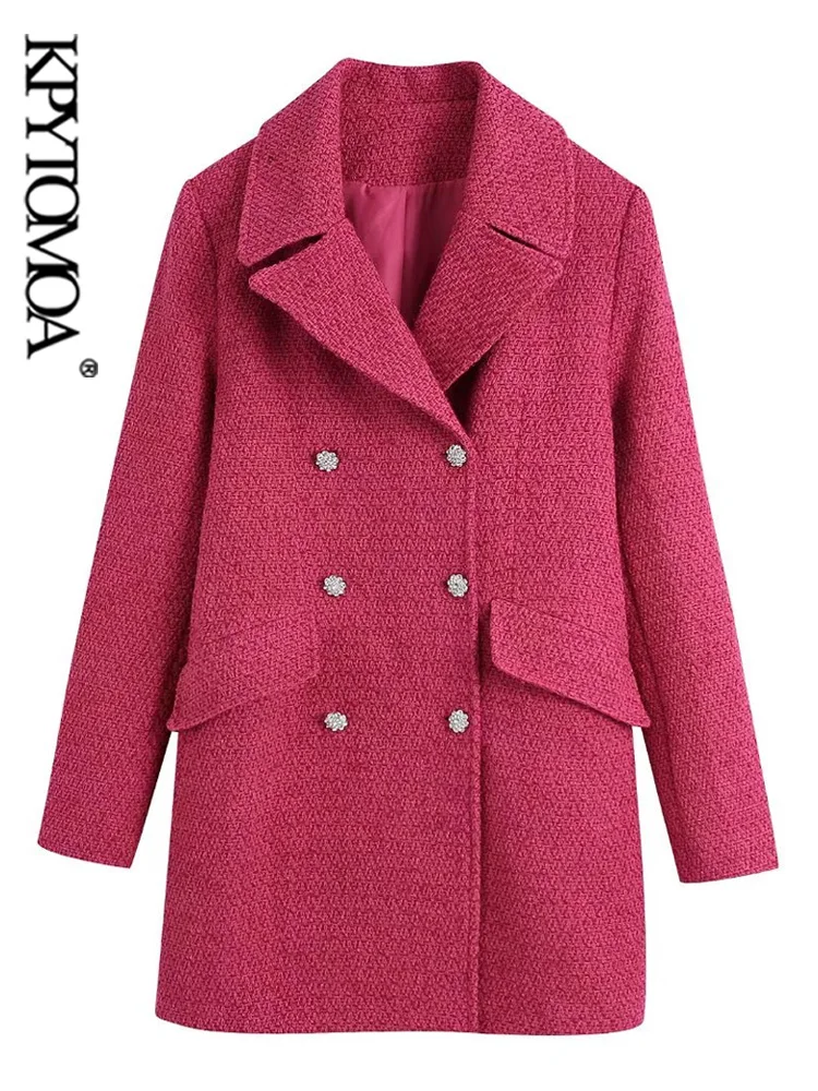 KPYTOMOA Женская мода с Стразы пуговицы твидовое пальто Винтажное с длинным рукавом клапаном Карманы Женская верхняя одежда шикарное пальто
KPYTOMOA Женская мода с Стразы пуговицы твидовое пальто Винтажное с длинным рукавом клапаном Карманы Женская верхняя одежда шикарное пальто