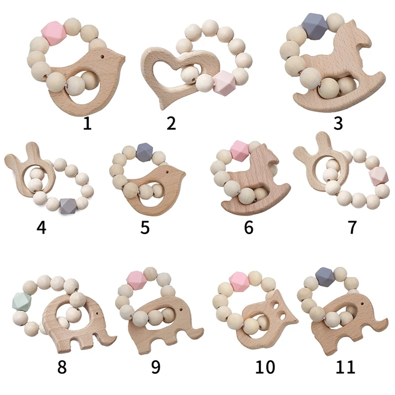 Baby Care Silicone Bracelet Children's Wooden Bracelet Teether Baby Care Toy Gift Environmental And Safety Various Styles
Baby Care Silicone Bracelet Children's Wooden Bracelet Teether Baby Care Toy Gift Environmental And Safety Various Styles