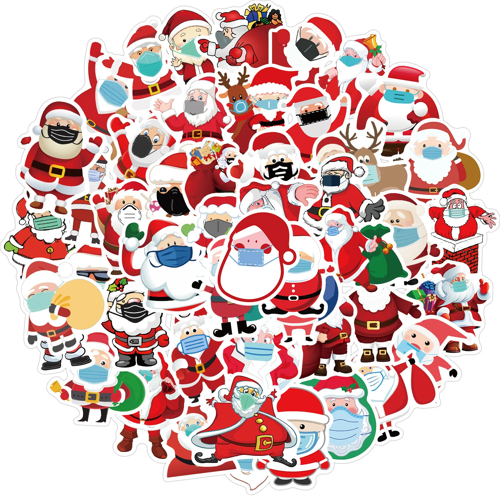 50 pcs Christmas Claus Cartoon Car Stickers Wearing Masks Fashion Language Cool Stickers For Car DIY Sticker 2021
50 pcs Christmas Claus Cartoon Car Stickers Wearing Masks Fashion Language Cool Stickers For Car DIY Sticker 2021