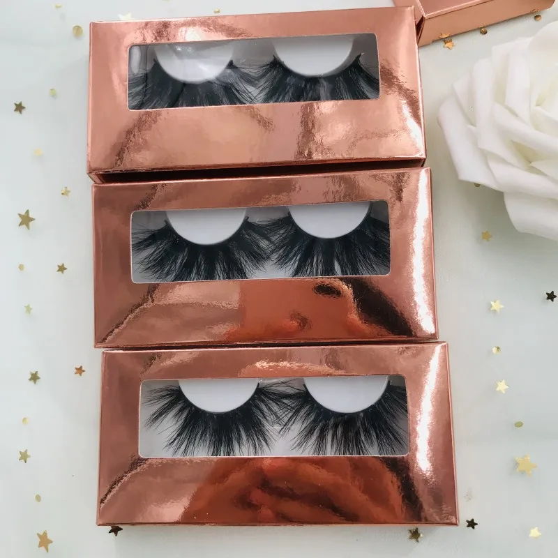 

3D mink lashes 25mm lashes rose gold box private label siberian mink eyelashes are non-irritating lashes