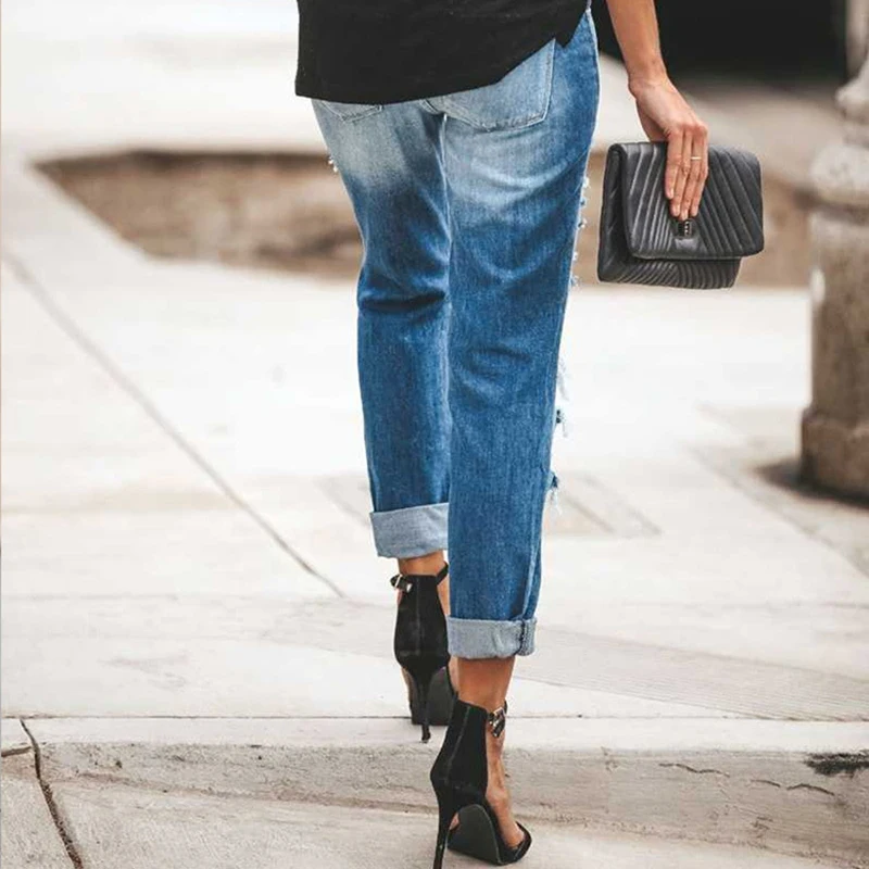 Cut Out Ripped Blue Jeans Fashion Ripped Jeans High Waist Straight Cut Out Jeans Spring And Summer Women's Pants Casual Jeans
Cut Out Ripped Blue Jeans Fashion Ripped Jeans High Waist Straight Cut Out Jeans Spring And Summer Women's Pants Casual Jeans