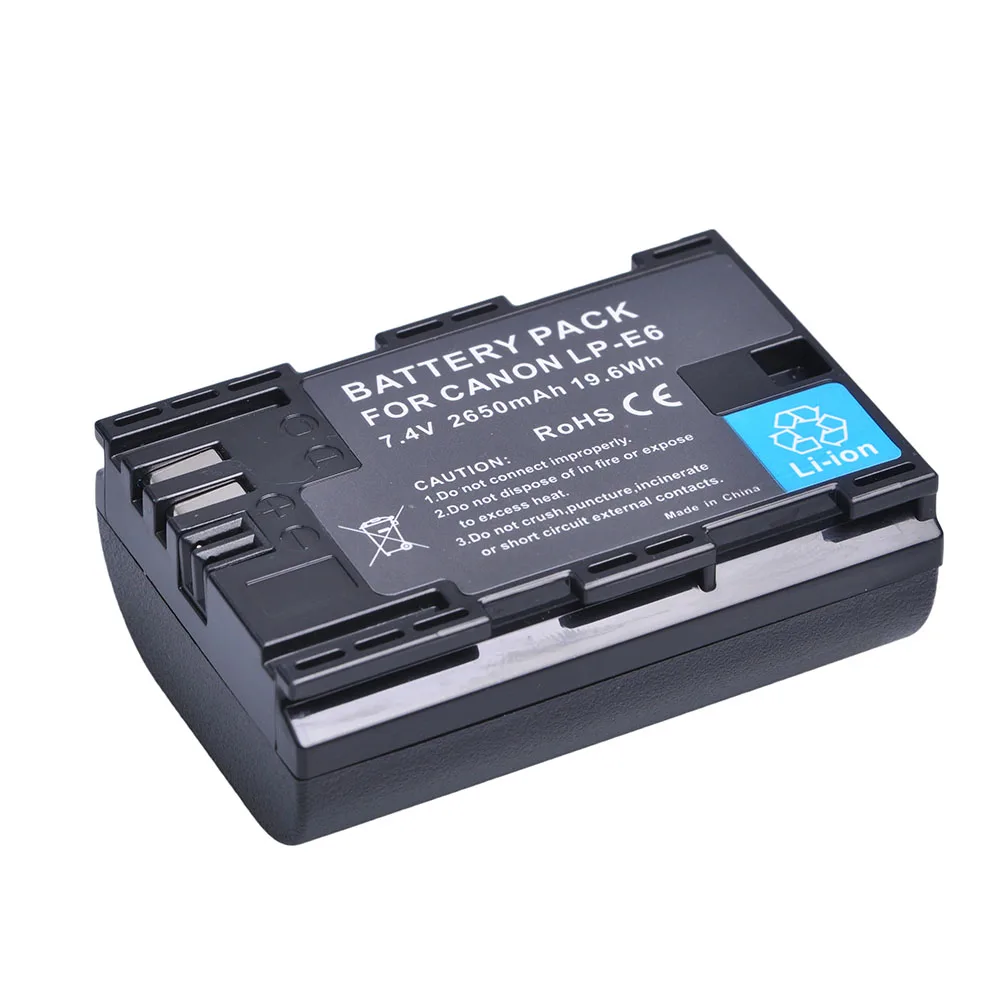 2650mAh LP E6 LPE6 LP-E6 Battery for Canon 80D EOS 5DS R Mark II 2 III 5D Mark II III IV 6D 60D 60Da 7D 7DII 70D
2650mAh LP E6 LPE6 LP-E6 Battery for Canon 80D EOS 5DS R Mark II 2 III 5D Mark II III IV 6D 60D 60Da 7D 7DII 70D