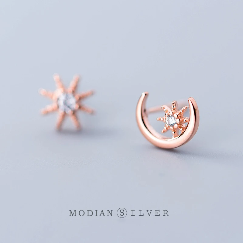 Modian New Collection 925 Sterling Silver Moon And Sun Stud Earrings for Women Rose Gold Color 2020 Earrings Silver Jewelry
Modian New Collection 925 Sterling Silver Moon And Sun Stud Earrings for Women Rose Gold Color 2020 Earrings Silver Jewelry
