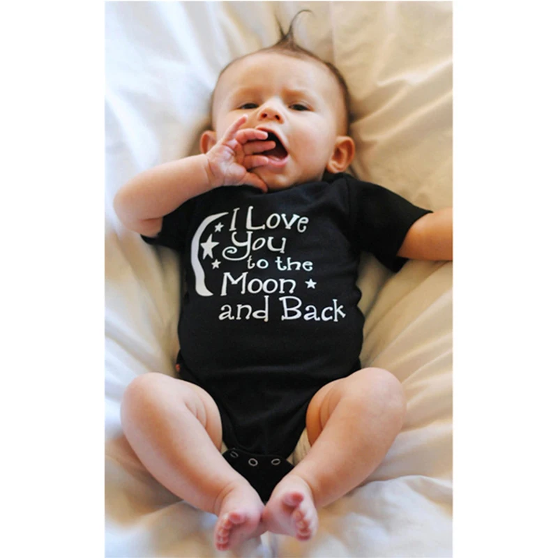 Bodysuit Baby Boys Girls Clothing Newborn Baby Babygrow Playsuits I Love You To The Moon And Back Black Clothes Bodysuits 0-24 M
Bodysuit Baby Boys Girls Clothing Newborn Baby Babygrow Playsuits I Love You To The Moon And Back Black Clothes Bodysuits 0-24 M