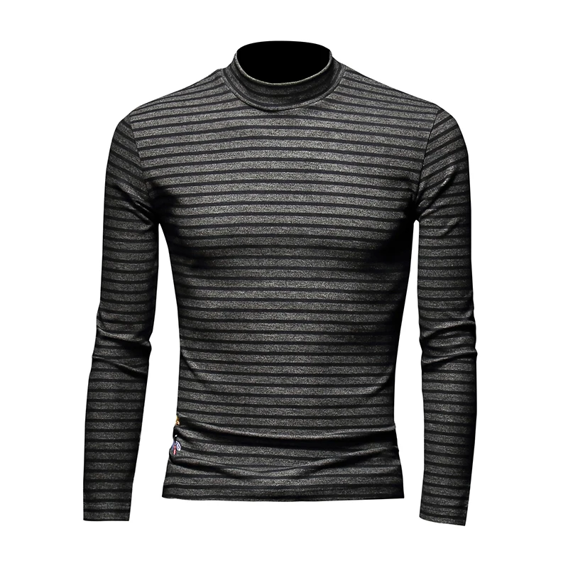 Gray Black High Quality Men's T-shirt 2021 Autumn Half Turtleneck Male Tshirt Striped Print Slim Long Sleeve Shirts C43
Gray Black High Quality Men's T-shirt 2021 Autumn Half Turtleneck Male Tshirt Striped Print Slim Long Sleeve Shirts C43