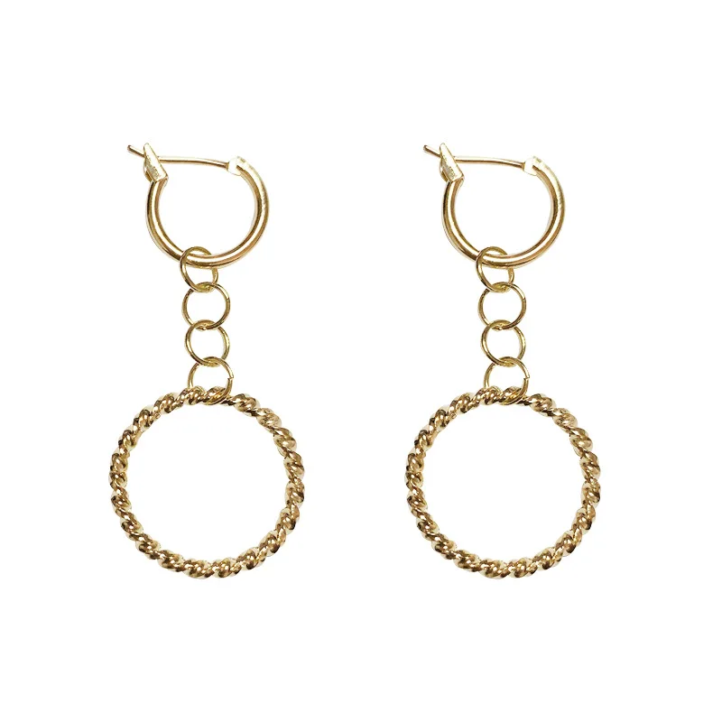 TIMEONLY Korean Style Golden Color Circle Chain Dangle Earring Delicate Jewelry for Women Geometrical Elegant Earrings
TIMEONLY Korean Style Golden Color Circle Chain Dangle Earring Delicate Jewelry for Women Geometrical Elegant Earrings