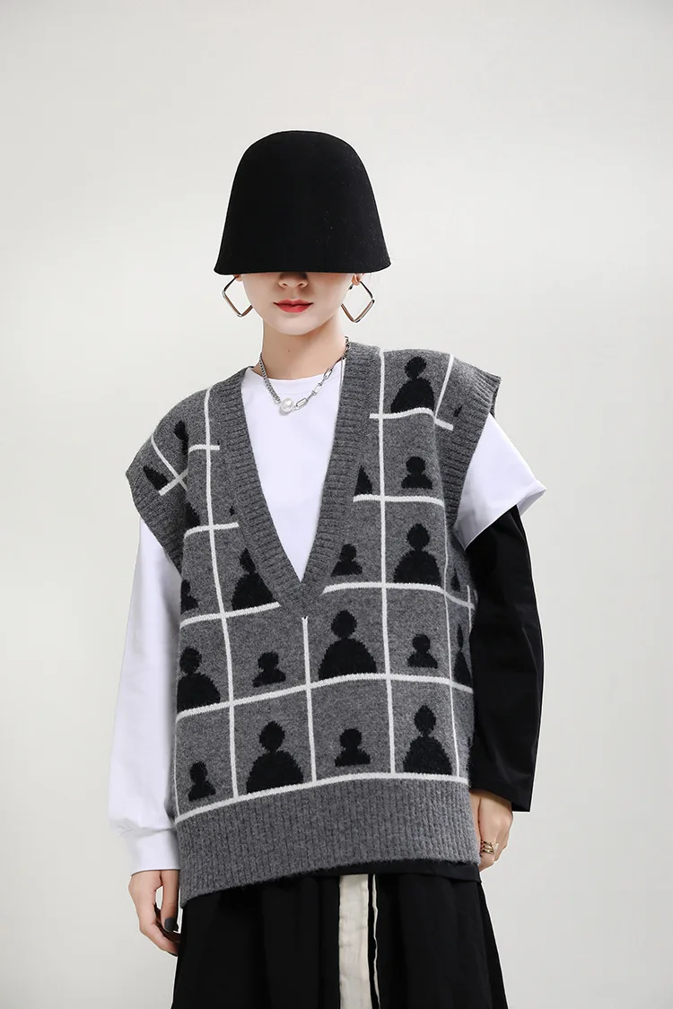 MSXU 2020 Autumn And Winter Contrast Color Vest Sweater Vest Short Wild Stacking V-neck Knitted Vest 
MSXU 2020 Autumn And Winter Contrast Color Vest Sweater Vest Short Wild Stacking V-neck Knitted Vest