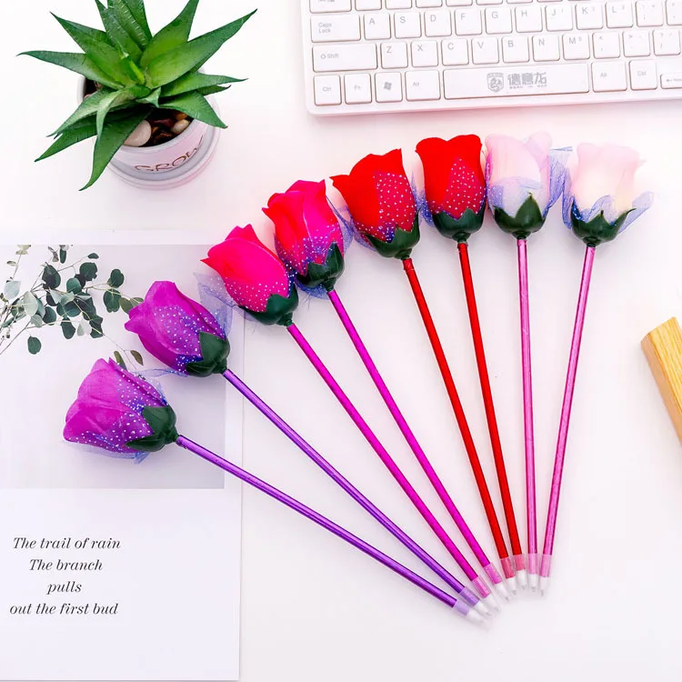 48 pcs/lot Simulation Rose Ballpoint pen Cute 0.5mm blue ink Flower Ball pens Promotion gift school writing supplies
48 pcs/lot Simulation Rose Ballpoint pen Cute 0.5mm blue ink Flower Ball pens Promotion gift school writing supplies