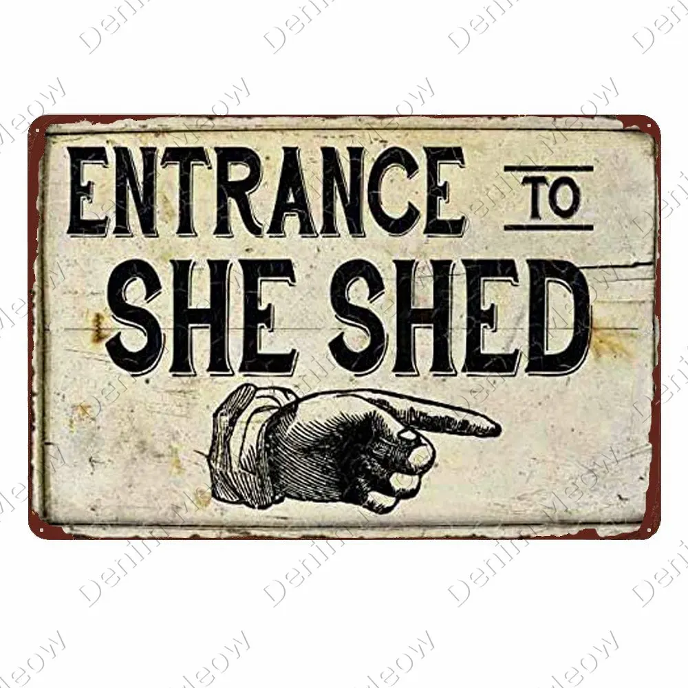 Женская пещерная доска Добро пожаловать в My She Shed винтажные металлические