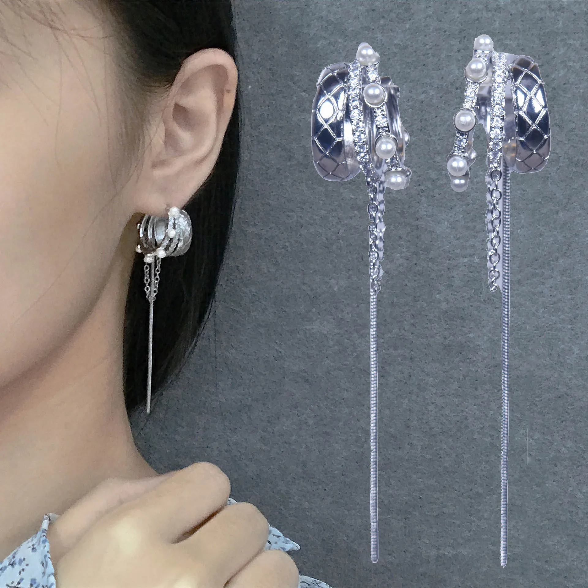 2021 New Simple Geometric Irregular Pearl Tassel Earbone Clip Japanese and Korean Fashion Creative Fashion Earbone Clip Earrings
2021 New Simple Geometric Irregular Pearl Tassel Earbone Clip Japanese and Korean Fashion Creative Fashion Earbone Clip Earrings