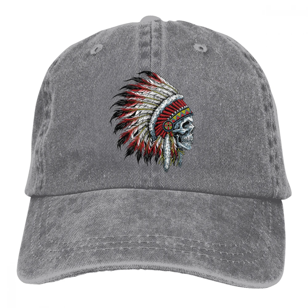 Череп индийский головной убор перо Casquette черный унисекс Мужские Женские