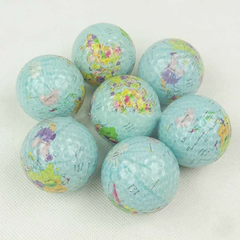 

5pcs Earth pattern golf gift box Global Map Color Practice Earth Balls Outdoor Fashionable Ball Portable Gift Golf Practice S9U5