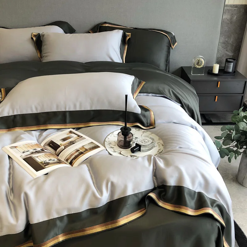 Slap-up Light Luxury Embroidered Silky Bedding Set Tencel Lyocell Duvet Cover Sumptuous Sheet Pillowcase King Queen 4 PCS
Slap-up Light Luxury Embroidered Silky Bedding Set Tencel Lyocell Duvet Cover Sumptuous Sheet Pillowcase King Queen 4 PCS