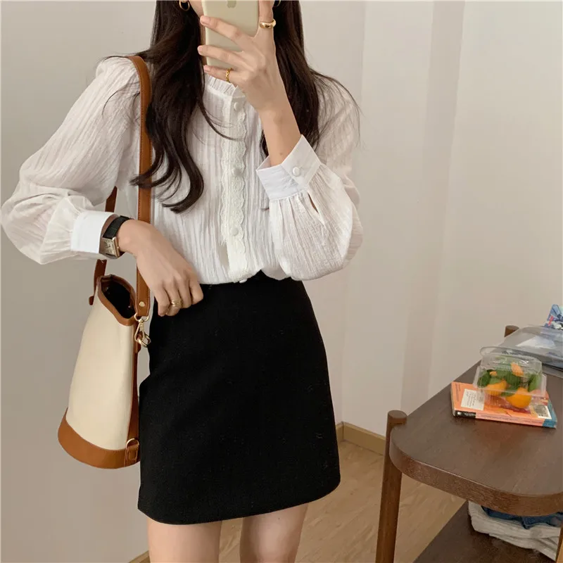 COIGARSAM Cute Full Sleeve Shirt Womens tops New Patchwork Women shirts White 9207
COIGARSAM Cute Full Sleeve Shirt Womens tops New Patchwork Women shirts White 9207