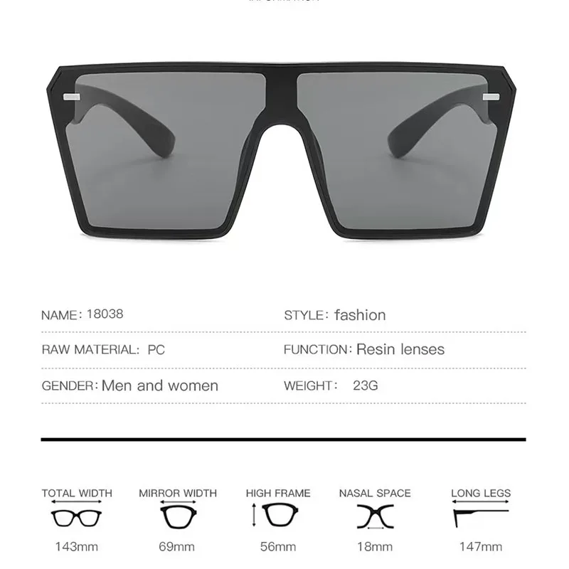 New Fashion square Retro Sunglasses Ladies Luxury Brand Fashion Black Transparent Gradient Color Lens One Piece Men's Sun Visor
New Fashion square Retro Sunglasses Ladies Luxury Brand Fashion Black Transparent Gradient Color Lens One Piece Men's Sun Visor