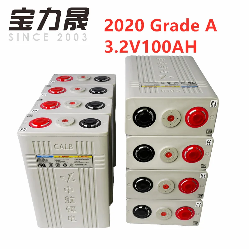 16Pcs 3.2v 100ah Lifepo4 battery 12v200AH Lithium iron phosphate cell batteries 2020 NEW CALB ca100 Plastic for solar RV 24V
16Pcs 3.2v 100ah Lifepo4 battery 12v200AH Lithium iron phosphate cell batteries 2020 NEW CALB ca100 Plastic for solar RV 24V