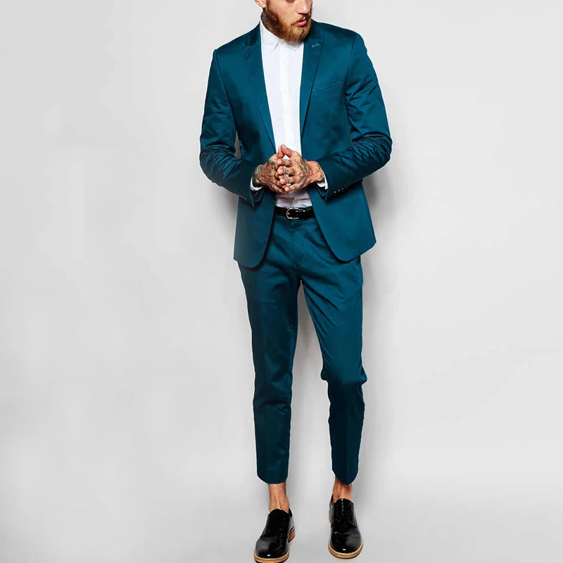Slim fit Boyfriend Men Suits for Prom Satin 2 piece Groomsmen Tuxedos for Wedding with Peaked Lapel New Fashion Clothes
Slim fit Boyfriend Men Suits for Prom Satin 2 piece Groomsmen Tuxedos for Wedding with Peaked Lapel New Fashion Clothes