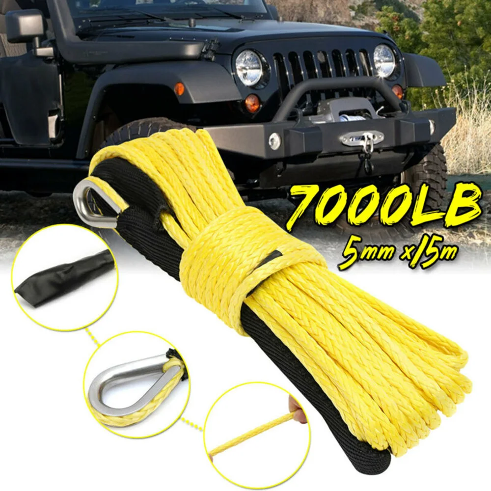 50ft Synthetic Winch Rope Line 7700LBs 3/16inch Winch Cable Rope With Sheath For ATV SUV Synthetic Fiber
50ft Synthetic Winch Rope Line 7700LBs 3/16inch Winch Cable Rope With Sheath For ATV SUV Synthetic Fiber