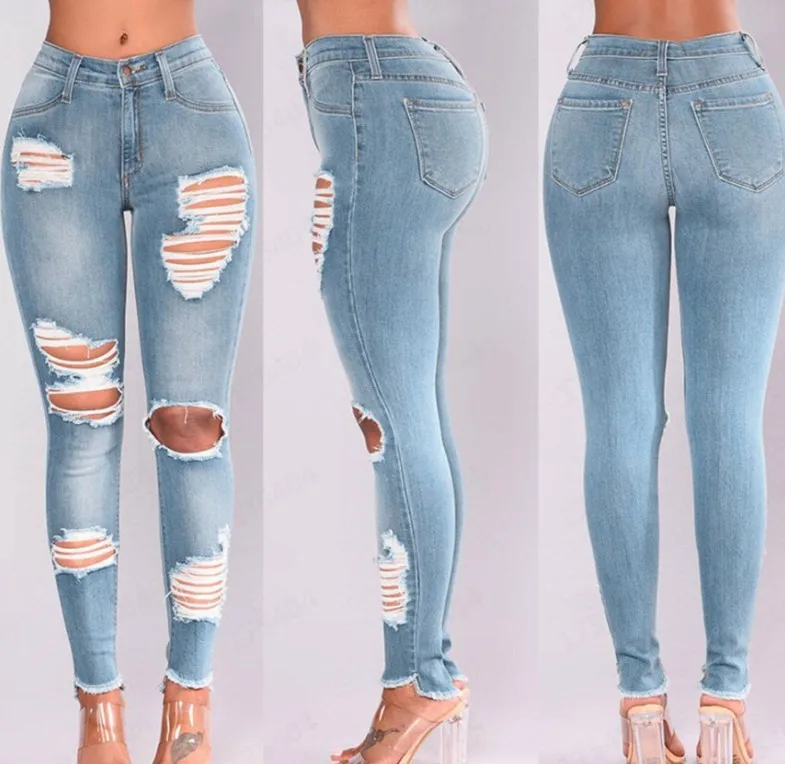 Jeans For Women Fashion Full Length COTTON Ripped Pencil Pants Softener Skinny Casual Vintage Women Pants Euro-America Style
Jeans For Women Fashion Full Length COTTON Ripped Pencil Pants Softener Skinny Casual Vintage Women Pants Euro-America Style