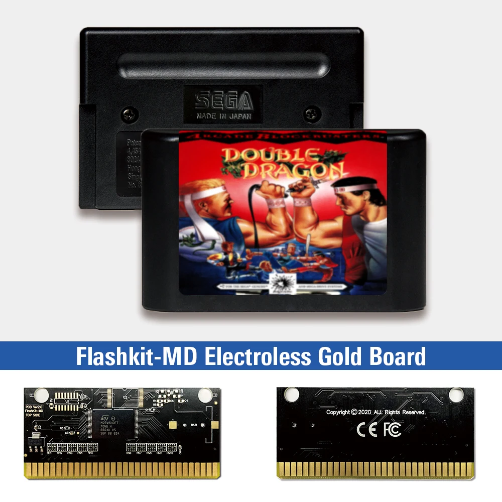 Double Dragon - USA Label Flashkit MD Electroless Gold PCB Card for Sega Genesis Megadrive Video Game Console
Double Dragon - USA Label Flashkit MD Electroless Gold PCB Card for Sega Genesis Megadrive Video Game Console