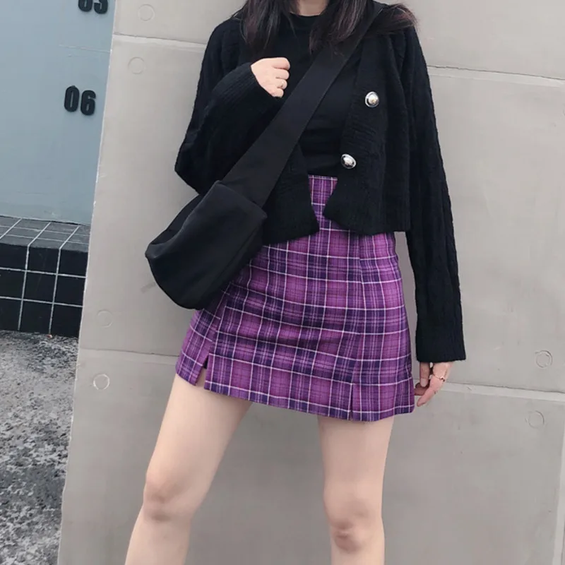 New Women England Style Casual Purple Plaid Skirts Shorts Hot Sale Harajuku High Waist Plaided Mini Skirt S332
New Women England Style Casual Purple Plaid Skirts Shorts Hot Sale Harajuku High Waist Plaided Mini Skirt S332