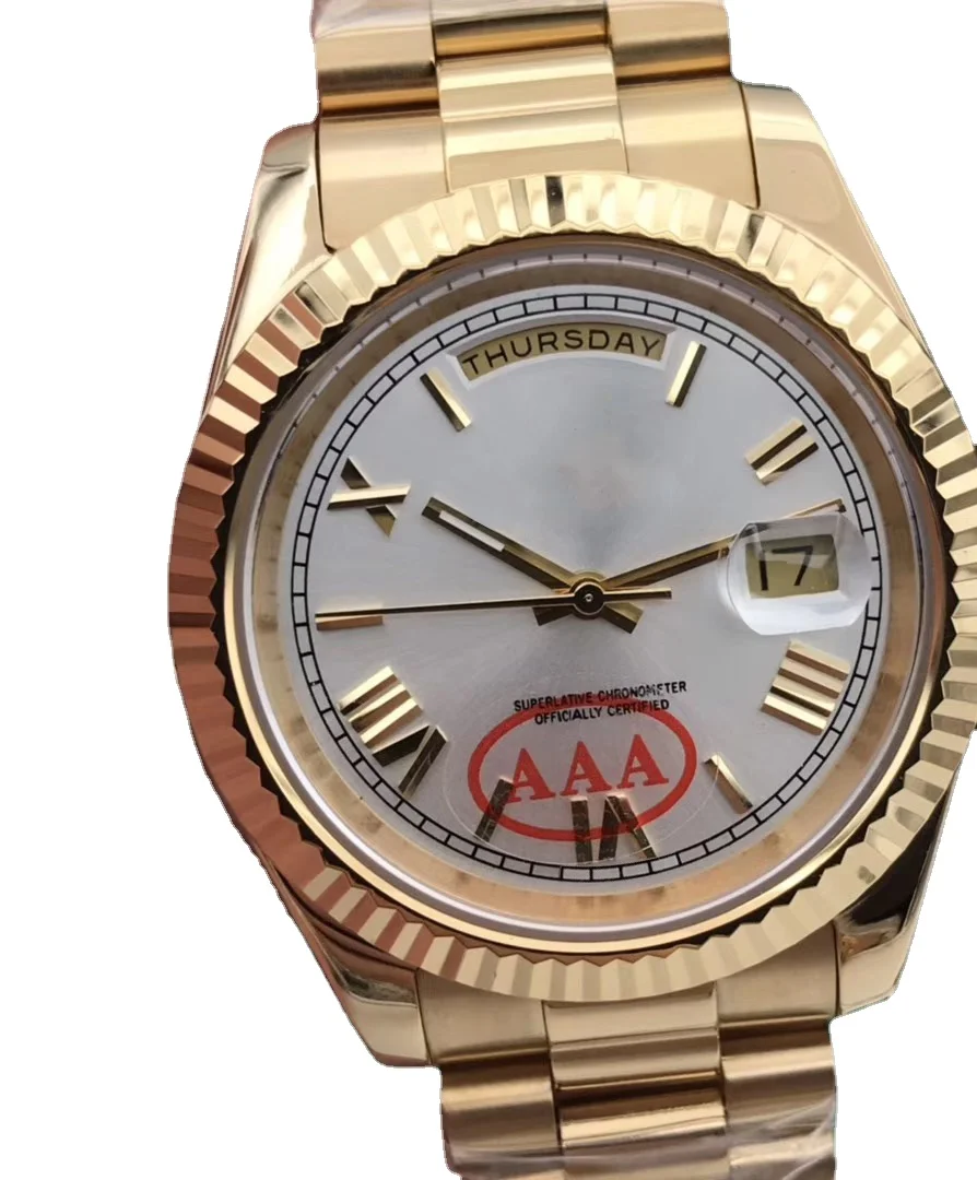 New Men's Automatic Mechanical Watch Daydate Gold Silver Black Blue Green Stainless Steel Day-date Rome Sapphire Crystal
New Men's Automatic Mechanical Watch Daydate Gold Silver Black Blue Green Stainless Steel Day-date Rome Sapphire Crystal